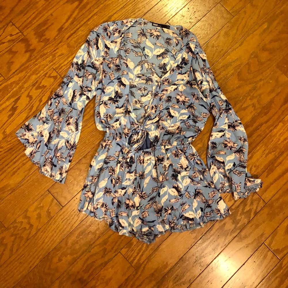 INA light blue bell sleeves romper